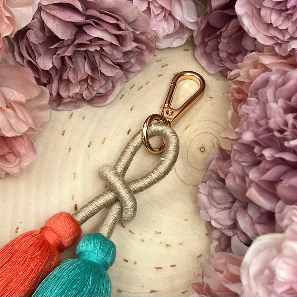 Boho Extra Long Multi Tier Colorful Fringe Purse Charm - Picture 13 of 16